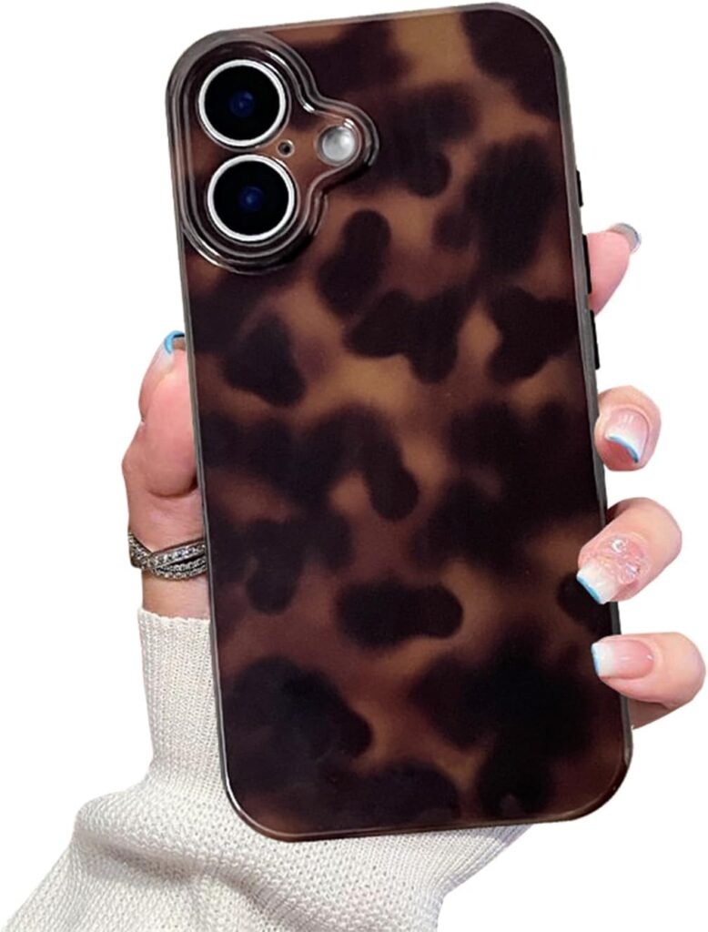Cute Tortoise Shell iPhone 17 Case (Amber Brown)