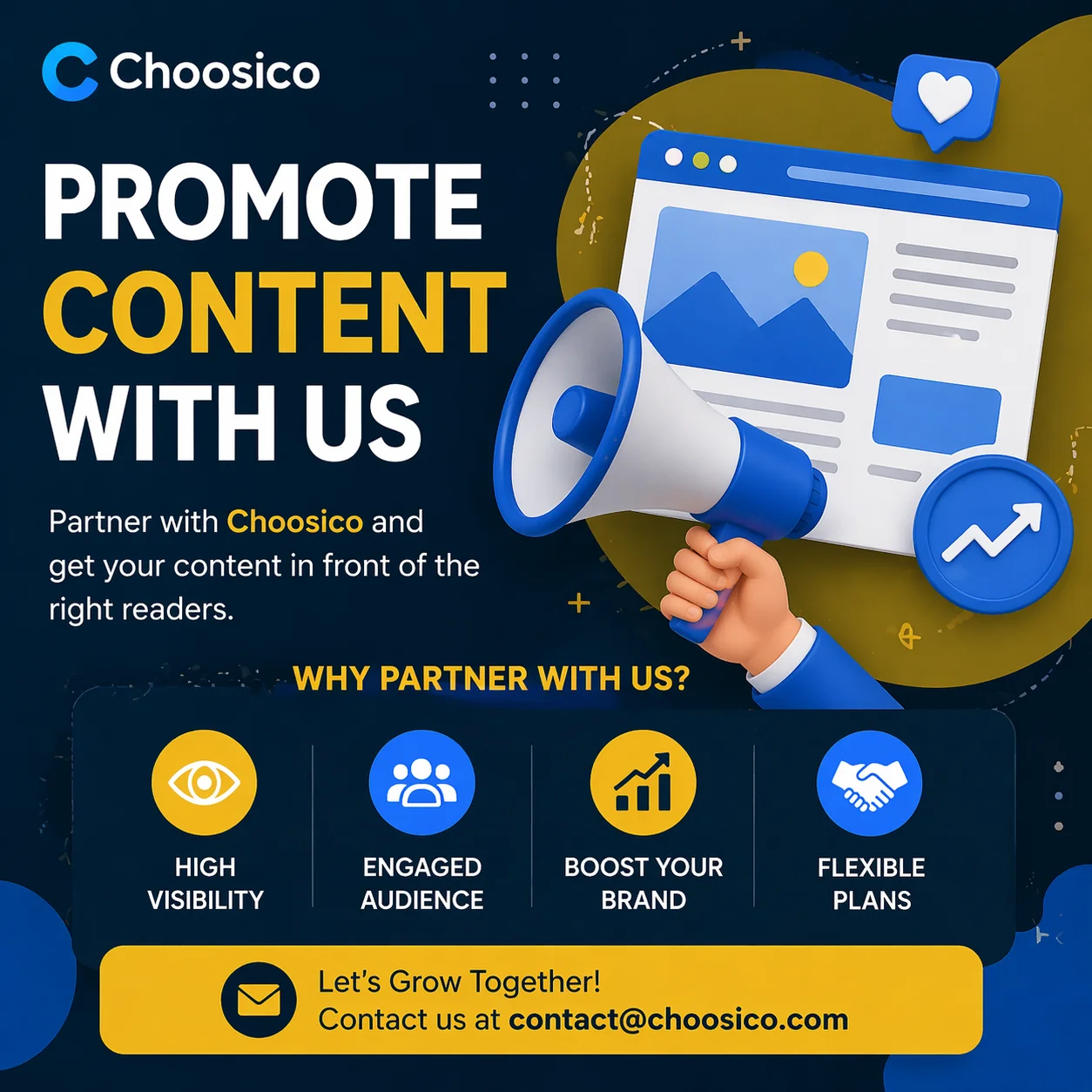 Promote content with Choosico