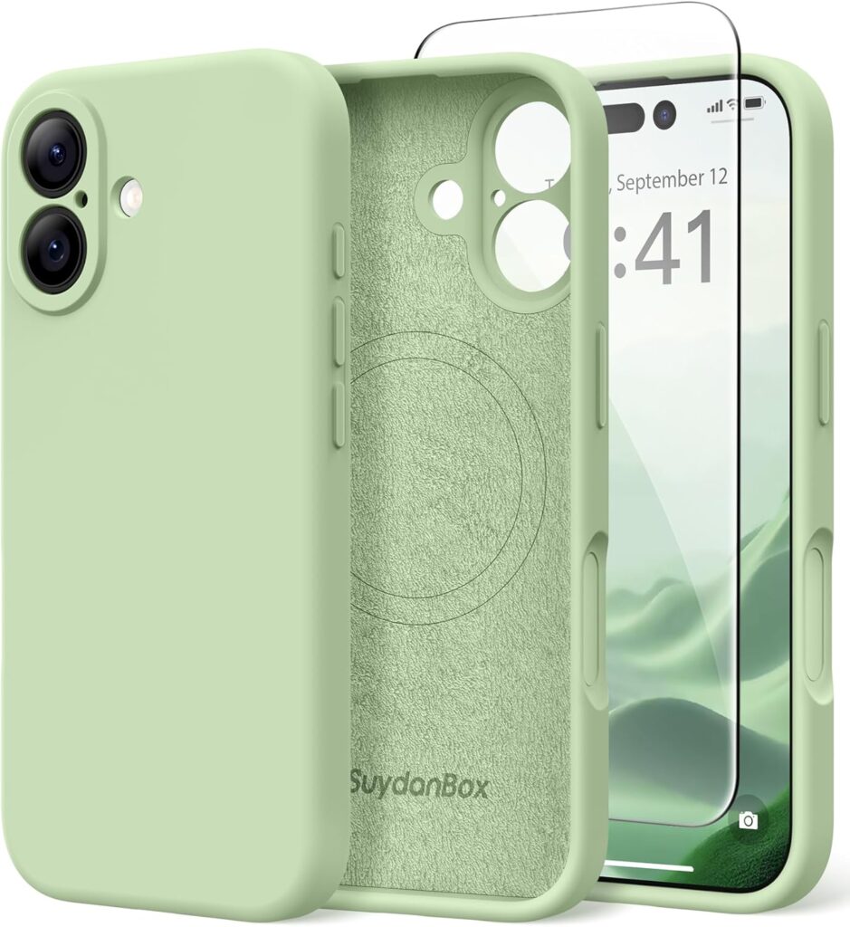 SuydanBox Silicone Magnetic iPhone 17 Case (Matcha)